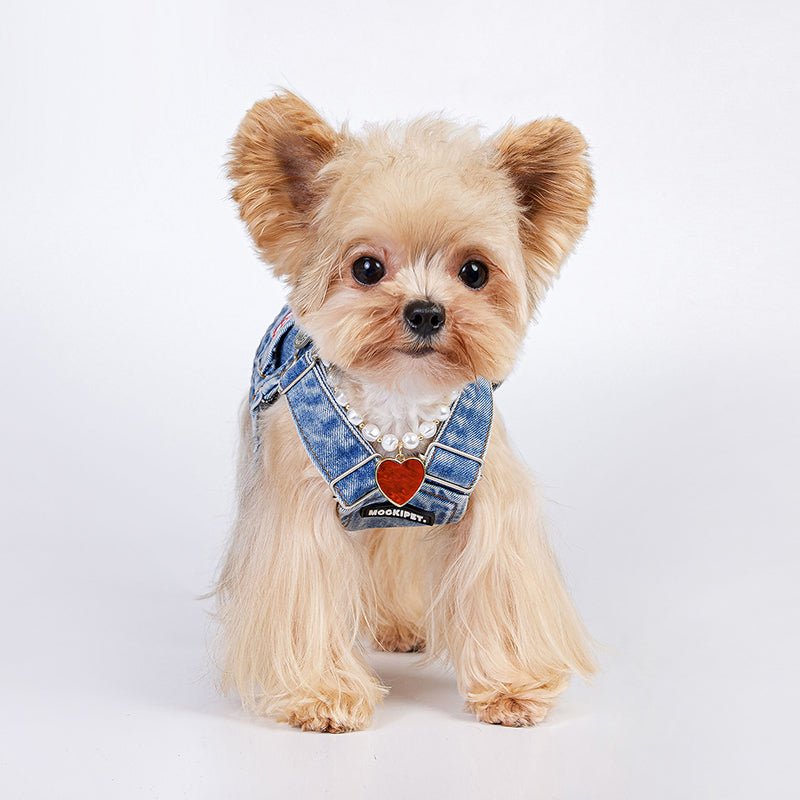 Pearl Heart Pendant Necklace Dog & Cat Accessories - PIKAPIKA