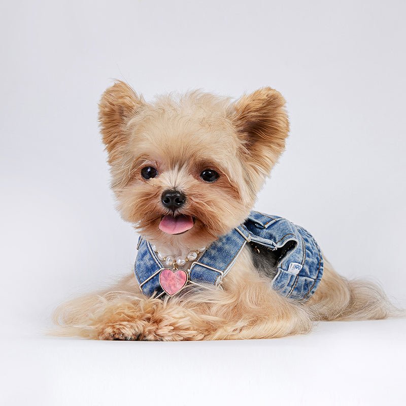 Pearl Heart Pendant Necklace Dog & Cat Accessories - PIKAPIKA