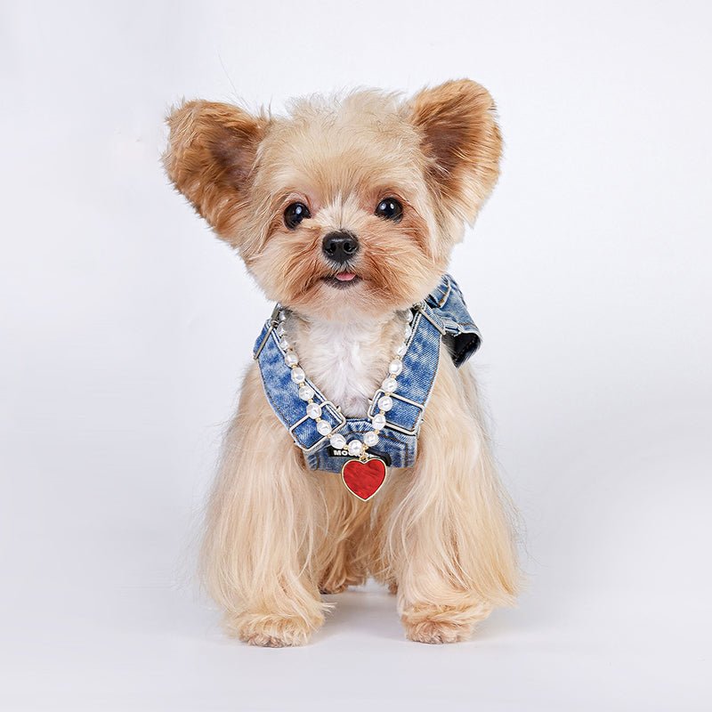 Pearl Heart Pendant Necklace Dog & Cat Accessories - PIKAPIKA