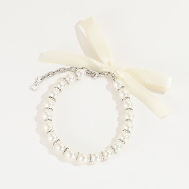 Pearl Jewelry with Bow Dog & Cat Necklace - PIKAPIKA