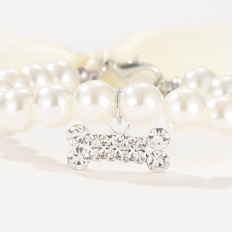Pearl Jewelry with Bow Dog & Cat Necklace - PIKAPIKA