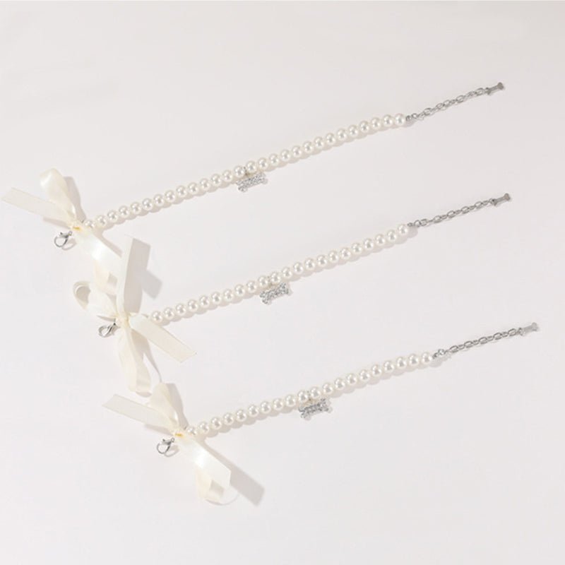 Pearl Jewelry with Bow Dog & Cat Necklace - PIKAPIKA
