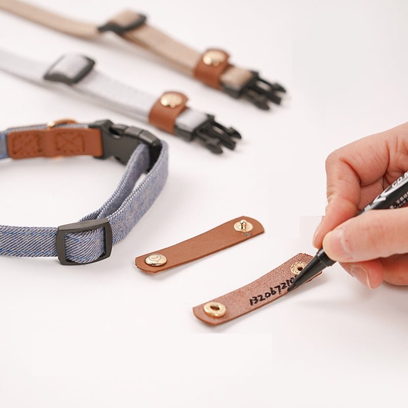 Personalized Dog Collar with ID Tag Anti - Loss Adjustable Neck Strap - PIKAPIKA