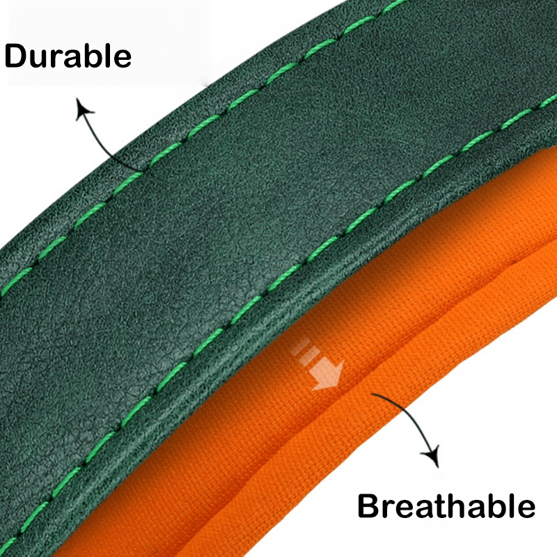 Personalized Leather Dog Collar Custom ID Tag Anti - Lost for Medium Big Dogs - PIKAPIKA