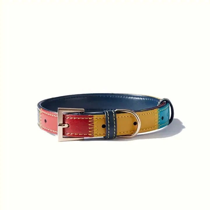 Personalized Pet Collar 4 ft Leash Set Anti - Lost Leather for Small Medium Dog - PIKAPIKA
