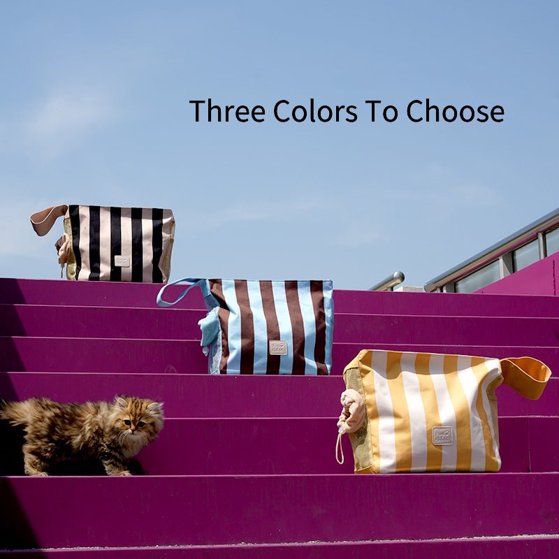 Pet Carrier Breathable Cat Dog Stripes Handbag With Small Opening - PIKAPIKA