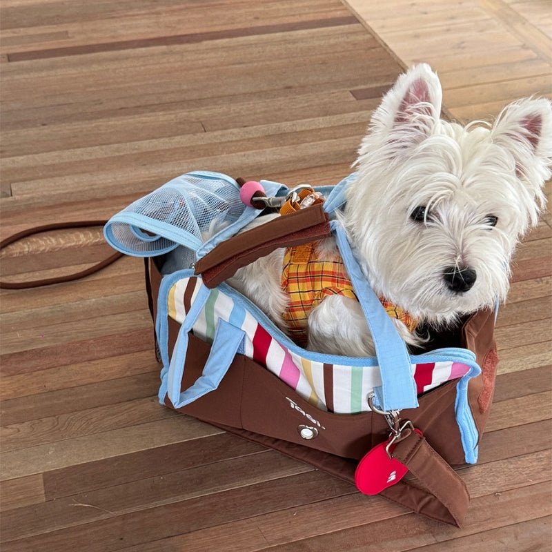 Pet Carrier Breathable Stripes Handbag for Dog Cat Under 8.8 lb - PIKAPIKA