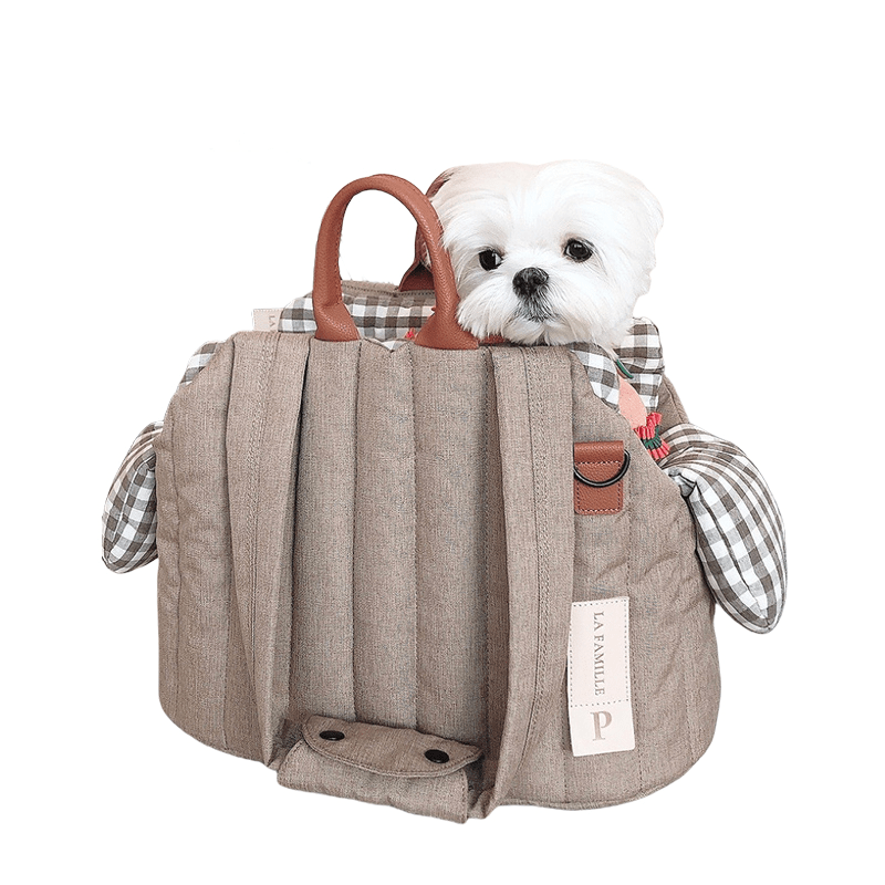 Pet Carrier Cat Dog Checkered Outing Bag - PIKAPIKA