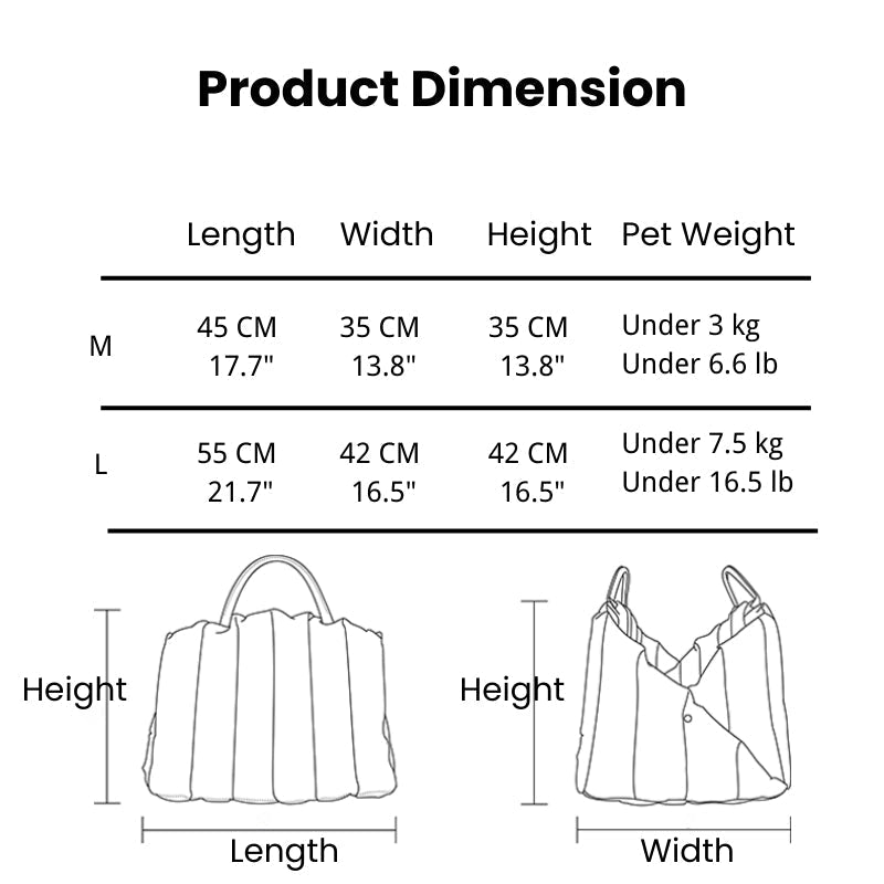 Pet Carrier Oxford Cloth Anti - scratch With Furry Pad for Small Pet - PIKAPIKA