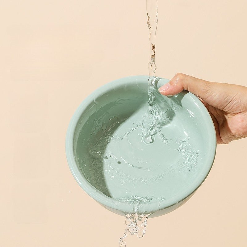 Pet Double Food Bowl Ceramic With Wood Holder - PIKAPIKA