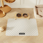Pet Feeding Mat Leather Dog Food Mat Waterproof Polka Dots - PIKAPIKA
