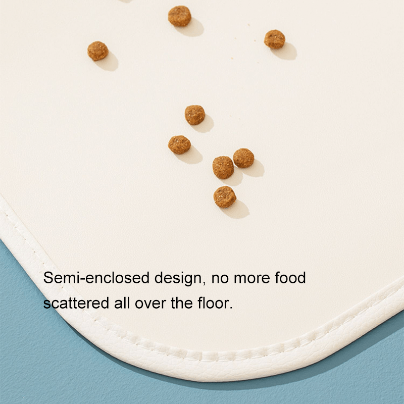 Pet Feeding Mat Waterproof PU Leather Semi - enclosure - PIKAPIKA