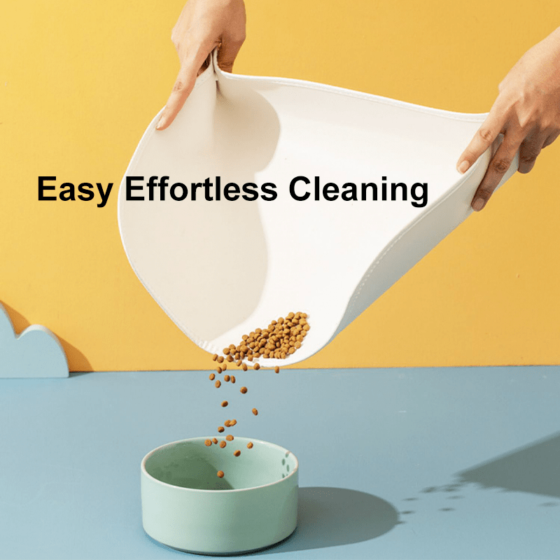 Pet Feeding Mat Waterproof PU Leather Semi - enclosure - PIKAPIKA