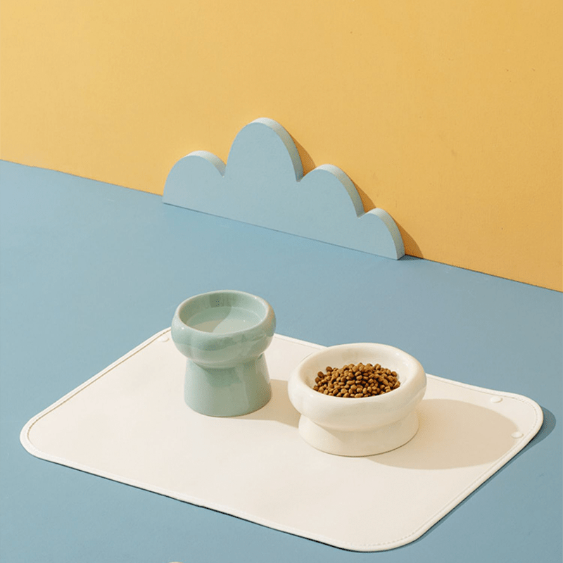 Pet Feeding Mat Waterproof PU Leather Semi - enclosure - PIKAPIKA