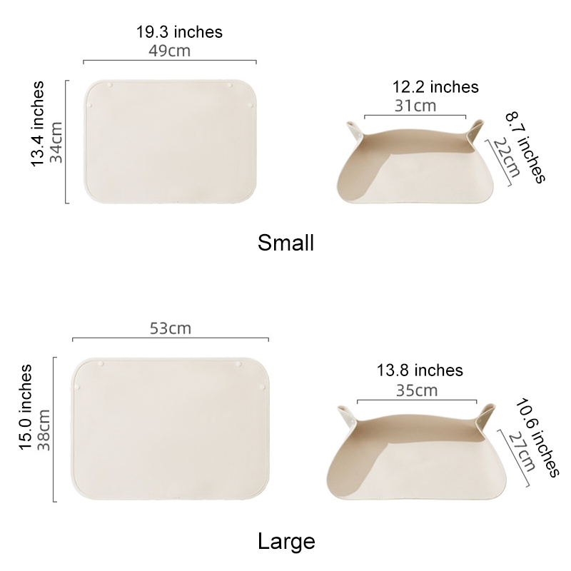 Pet Feeding Mat Waterproof PU Leather Semi - enclosure - PIKAPIKA