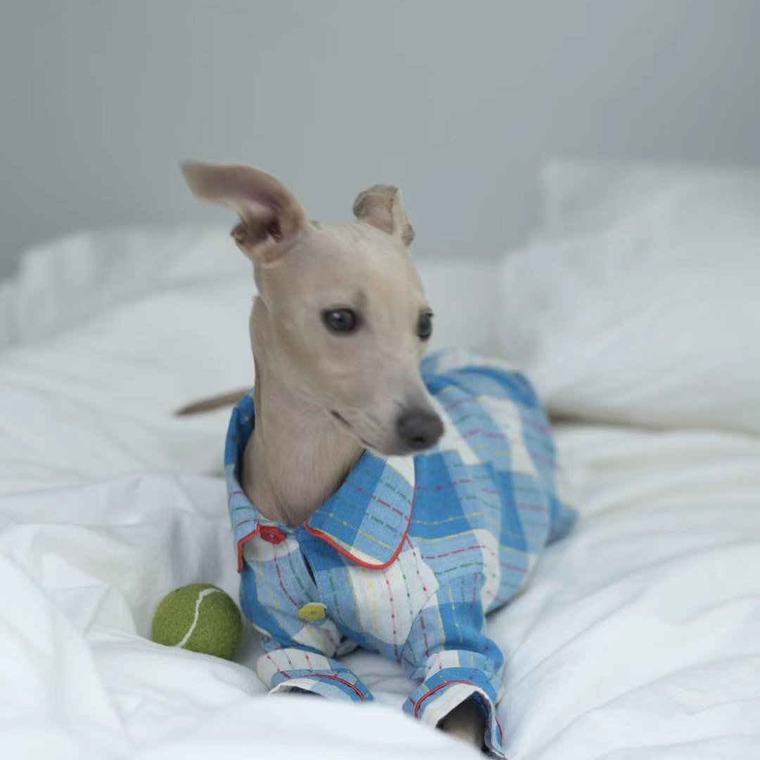 Plaid Cotton Dog Pajamas Comfortable Spring Loungewear - PIKAPIKA