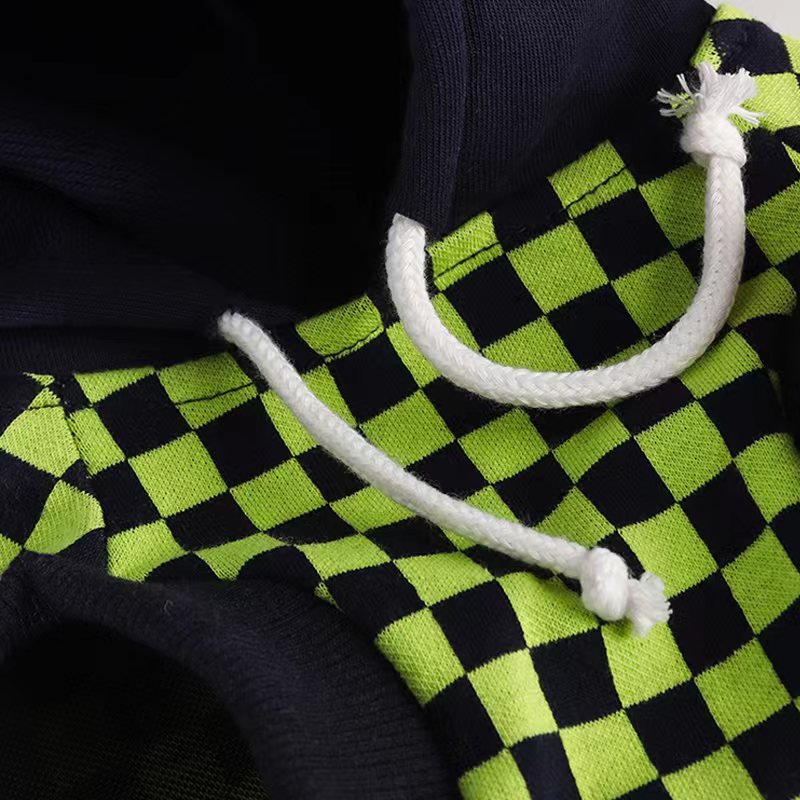 Plaid Hoodie Bulldog Dog Clothes - PIKAPIKA