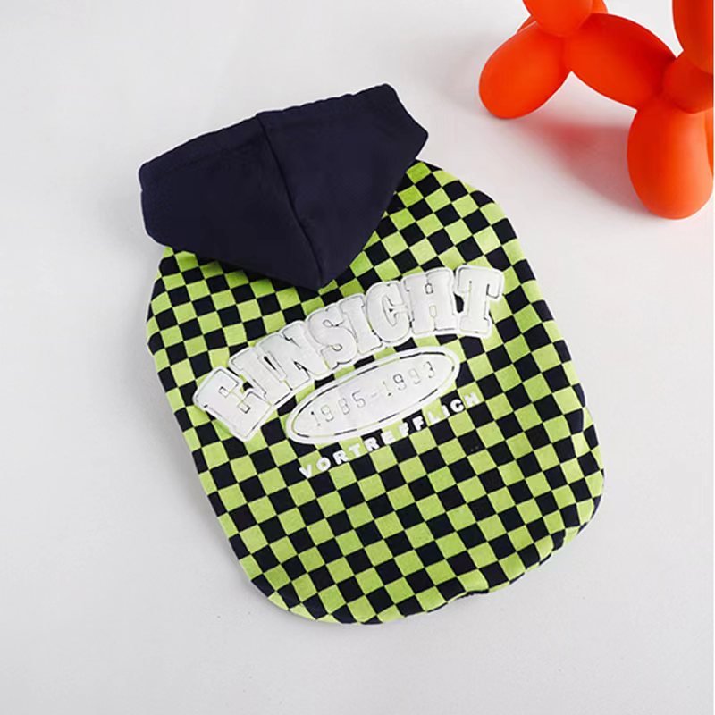 Plaid Hoodie Bulldog Dog Clothes - PIKAPIKA