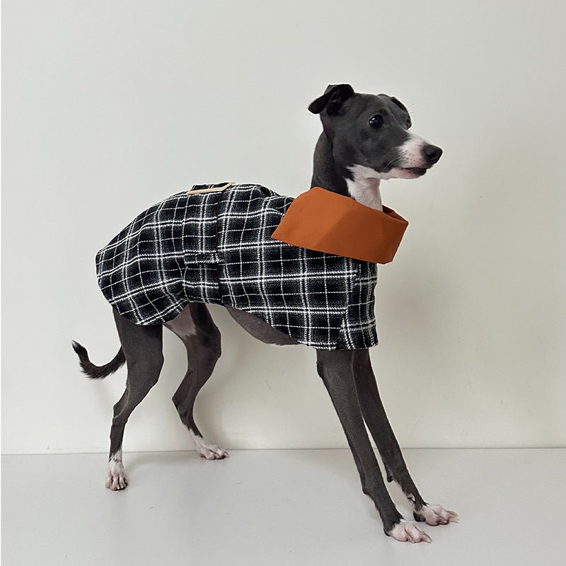 Plaid Wind Coat Cloak for Italian Greyhound Whippet - PIKAPIKA