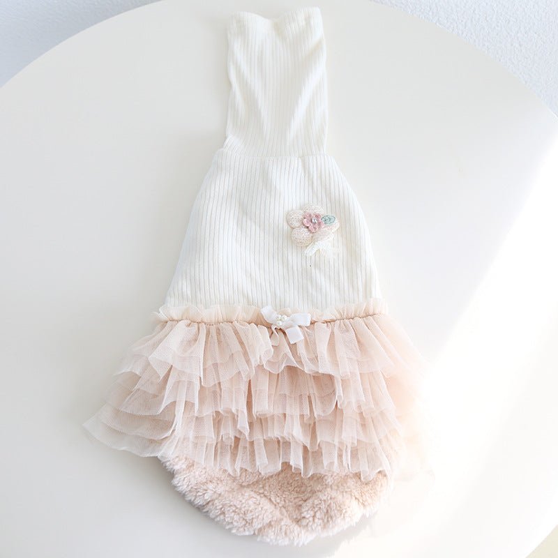 Pleated Mesh Dress Turtleneck Italian Greyhound Whippet Dog Clothes - PIKAPIKA