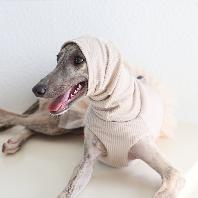 Pleated Mesh Dress Turtleneck Italian Greyhound Whippet Dog Clothes - PIKAPIKA