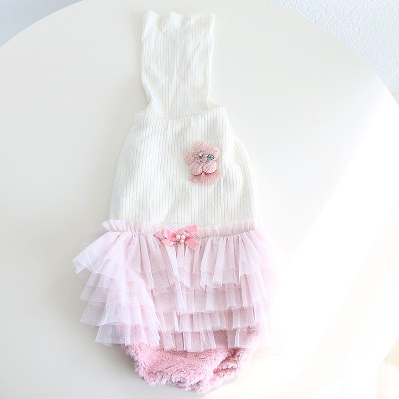 Pleated Mesh Dress Turtleneck Italian Greyhound Whippet Dog Clothes - PIKAPIKA