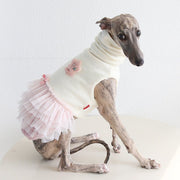 Pleated Mesh Dress Turtleneck Italian Greyhound Whippet Dog Clothes - PIKAPIKA