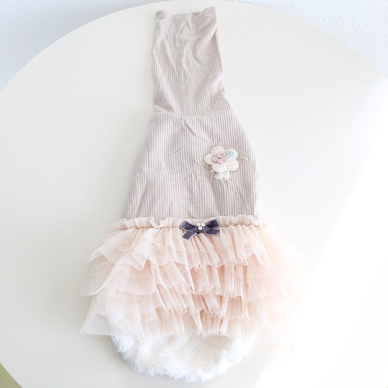 Pleated Mesh Dress Turtleneck Italian Greyhound Whippet Dog Clothes - PIKAPIKA