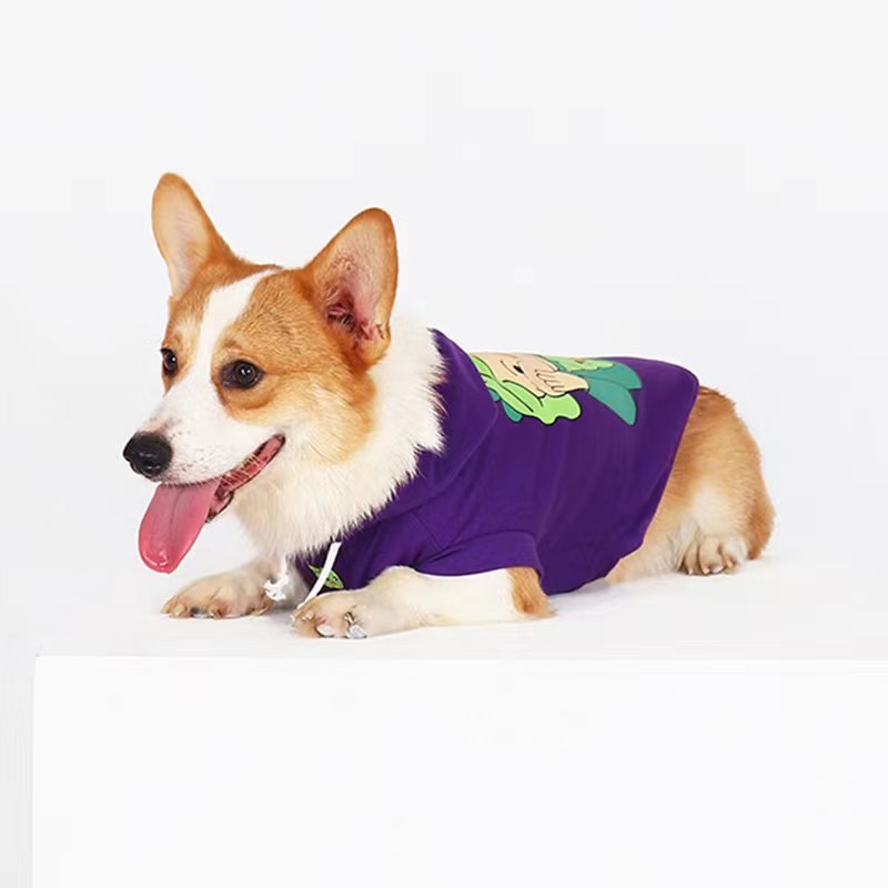 Print Sleeveless Hoodies Corgi Dog Clothes - PIKAPIKA