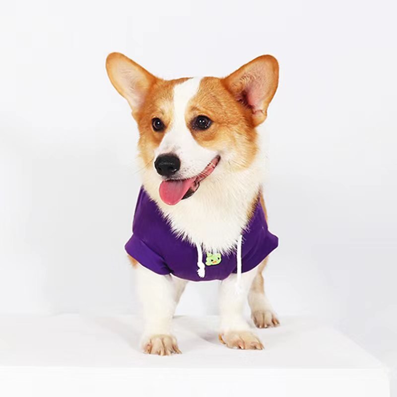 Print Sleeveless Hoodies Corgi Dog Clothes - PIKAPIKA