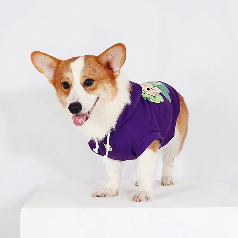 Print Sleeveless Hoodies Corgi Dog Clothes - PIKAPIKA