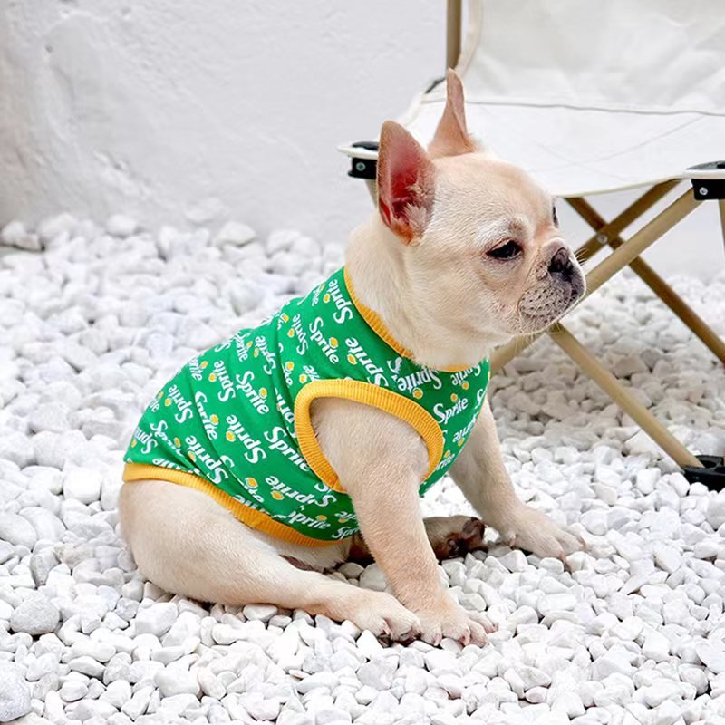 Print Sleeveless Tank T shirt Bulldog Dog Clothes - PIKAPIKA