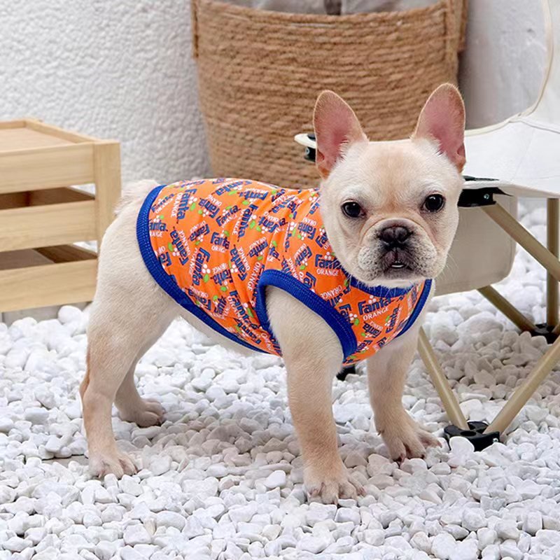 Print Sleeveless Tank T shirt Bulldog Dog Clothes - PIKAPIKA