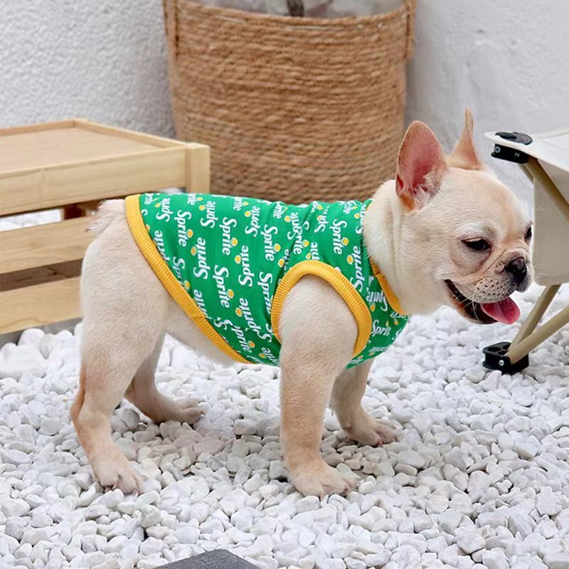 Print Sleeveless Tank T shirt Bulldog Dog Clothes - PIKAPIKA