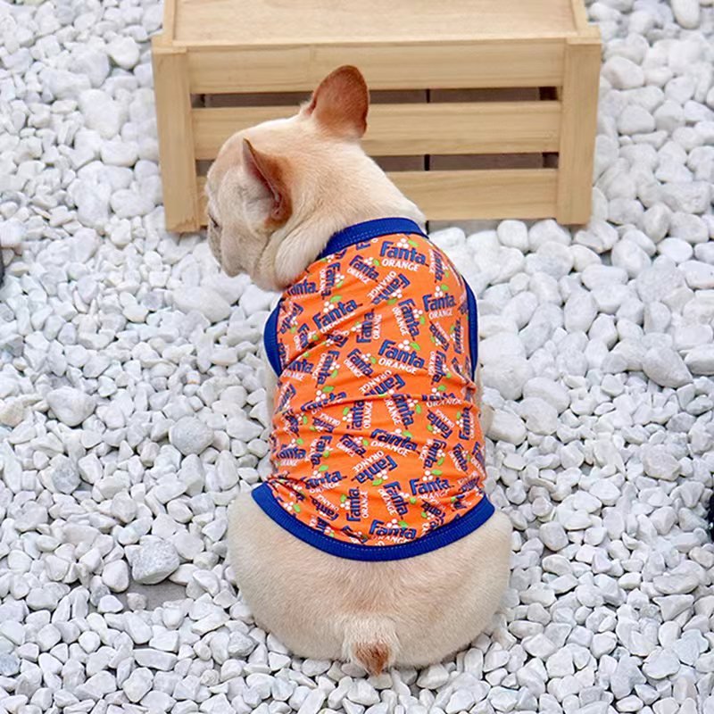 Print Sleeveless Tank T shirt Bulldog Dog Clothes - PIKAPIKA
