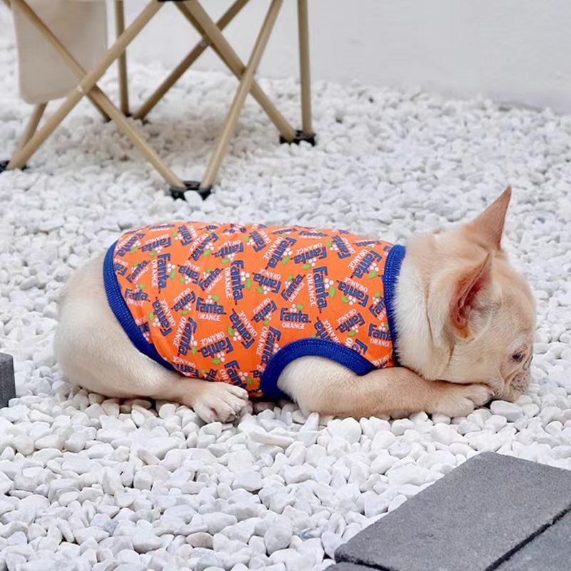 Print Sleeveless Tank T shirt Bulldog Dog Clothes - PIKAPIKA