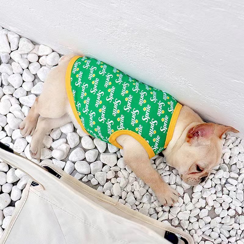 Print Sleeveless Tank T shirt Bulldog Dog Clothes - PIKAPIKA