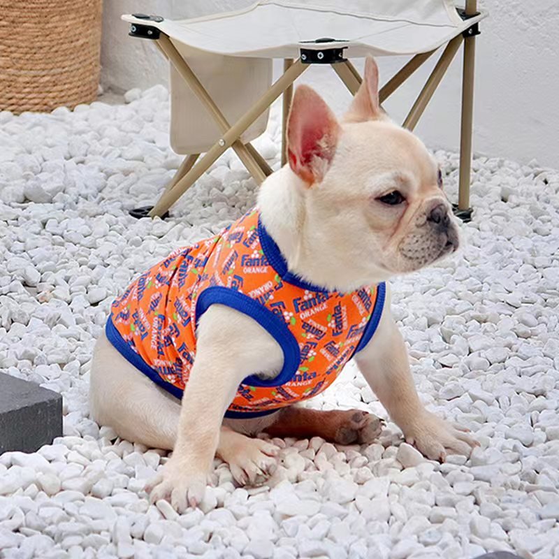 Print Sleeveless Tank T shirt Bulldog Dog Clothes - PIKAPIKA