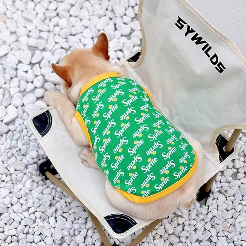 Print Sleeveless Tank T shirt Bulldog Dog Clothes - PIKAPIKA