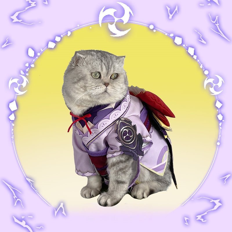 Raiden Shogun Genshin Impact Cat Costume Pet Cosplay Outfit - PIKAPIKA