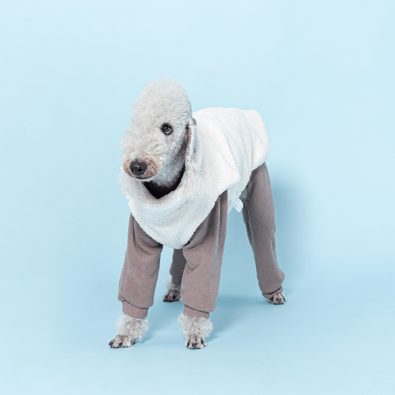 Reversible Padded Dog Jacket Fleece Clothes Bedlington - PIKAPIKA