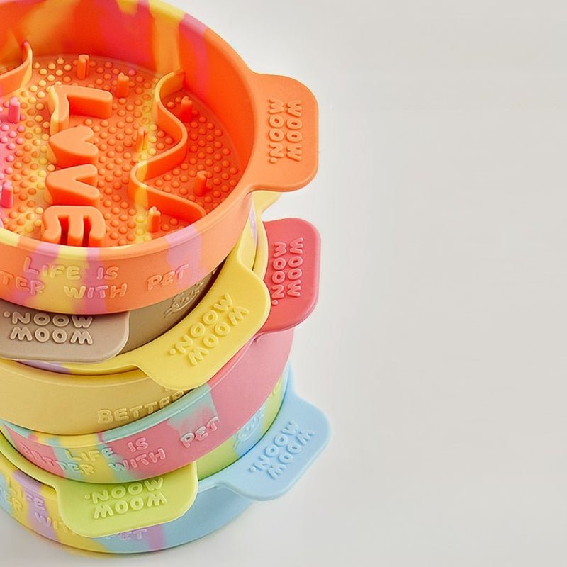 Silicone Slow Feeder Pet Feeding Bowls for Small Medium Cat Dog - PIKAPIKA