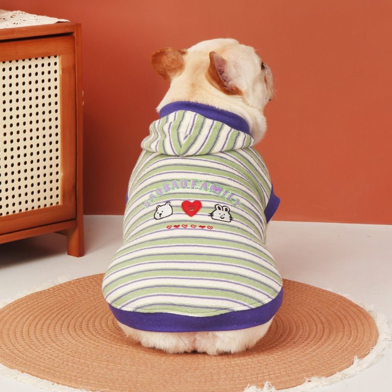 Sleeveless Hoodie Dog Stripes Clothes Bulldog - PIKAPIKA