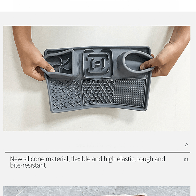 Slow Feeder Bowl, Silicone Lick Mat with Suction Cups for Dog Cat - PIKAPIKA