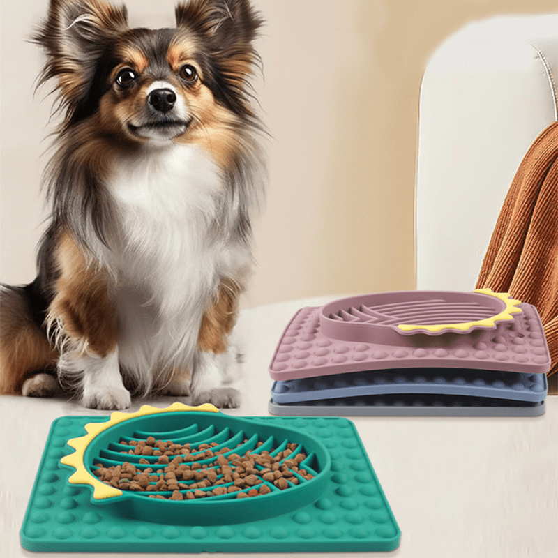 Slow Feeder Dog Bowls Silicone Pet Food Bowls With Suction Cups - PIKAPIKA