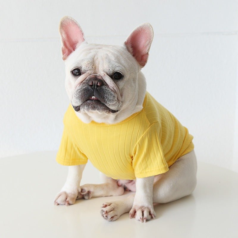 Soft Cotton Dog T-shirt Bulldog Clothes - PIKAPIKA