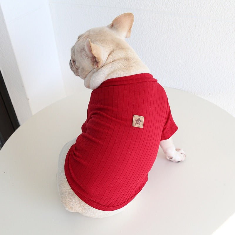 Soft Cotton Dog T-shirt Bulldog Clothes - PIKAPIKA