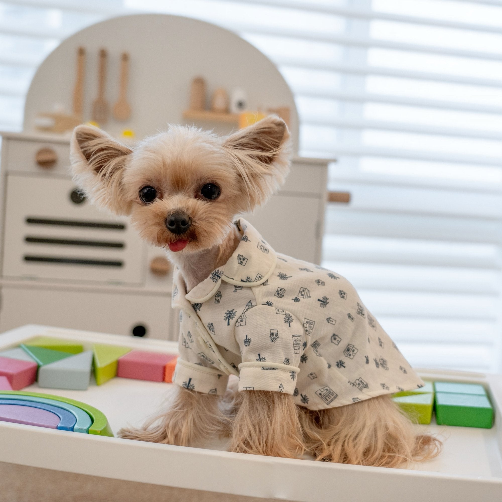 Soft Cotton Family Pajamas with Double Collar for Toy Dogs - PIKAPIKA