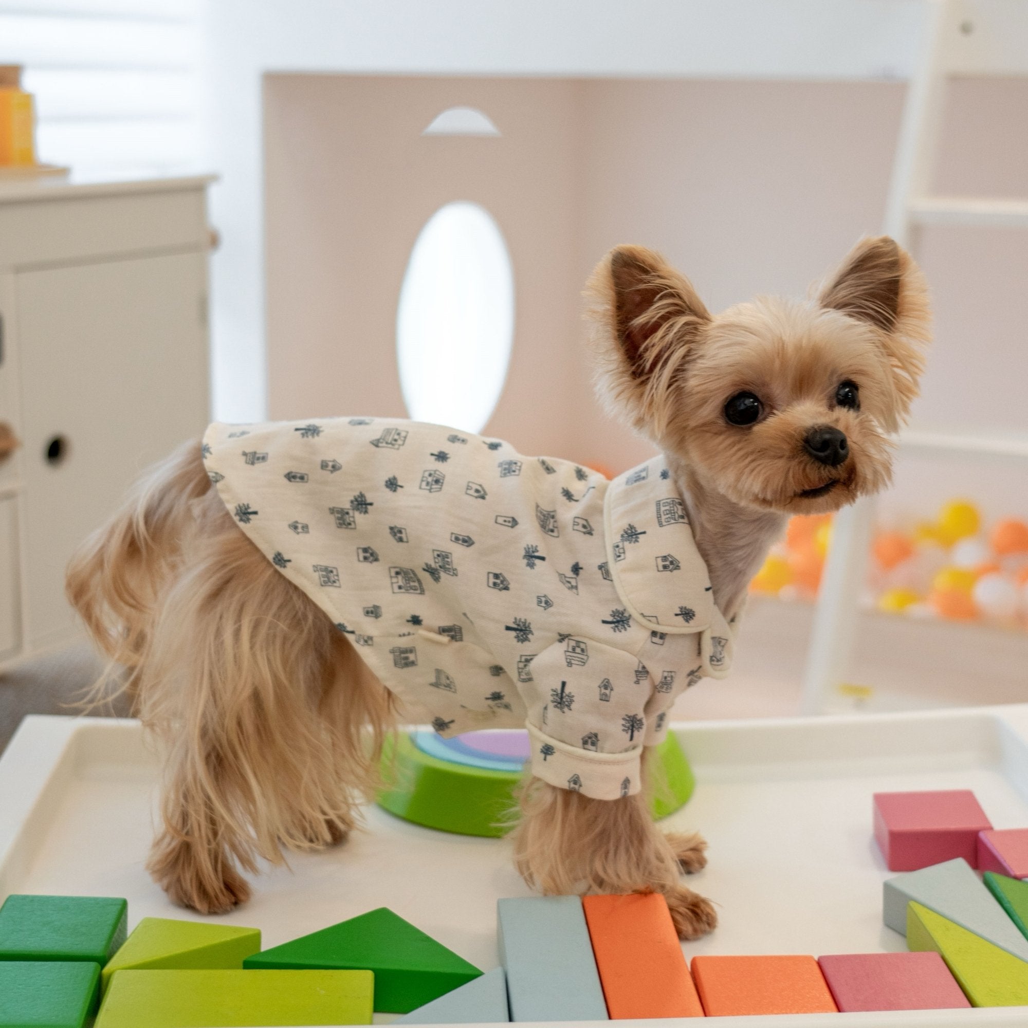 Soft Cotton Family Pajamas with Double Collar for Toy Dogs - PIKAPIKA