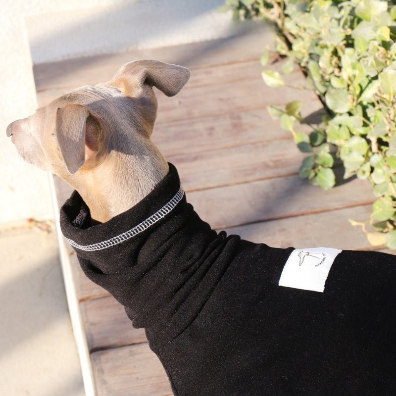 Soft Cotton Onesies 4 Legs Greyhound Whippet Dog Turtleneck Clothes Black - PIKAPIKA